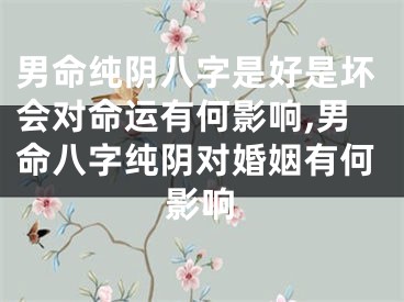 男命纯阴八字是好是坏会对命运有何影响,男命八字纯阴对婚姻有何影响