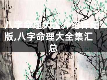八字命理大全介绍详细版,八字命理大全集汇总