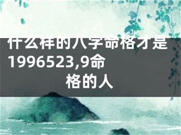 什么样的八字命格才是1996523,9命格的人