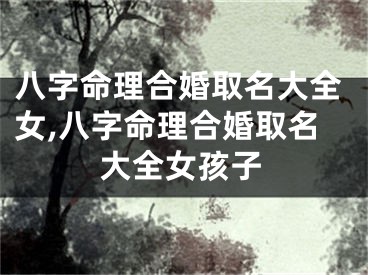 八字命理合婚取名大全女,八字命理合婚取名大全女孩子