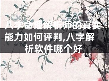 八字命理解析师的真实能力如何评判,八字解析软件哪个好