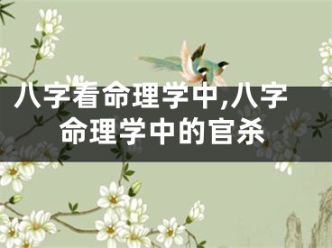 八字看命理学中,八字命理学中的官杀