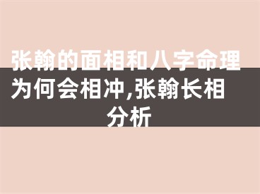 张翰的面相和八字命理为何会相冲,张翰长相分析