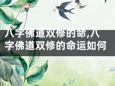 八字佛道双修的命,八字佛道双修的命运如何