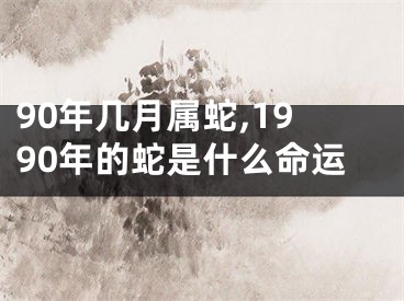 90年几月属蛇,1990年的蛇是什么命运
