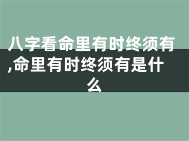 八字看命里有时终须有,命里有时终须有是什么