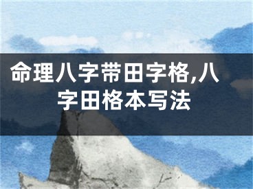 命理八字带田字格,八字田格本写法