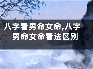 八字看男命女命,八字男命女命看法区别