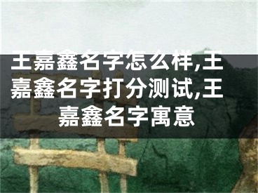 王嘉鑫名字怎么样,王嘉鑫名字打分测试,王嘉鑫名字寓意