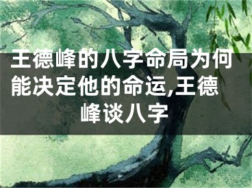 王德峰的八字命局为何能决定他的命运,王德峰谈八字