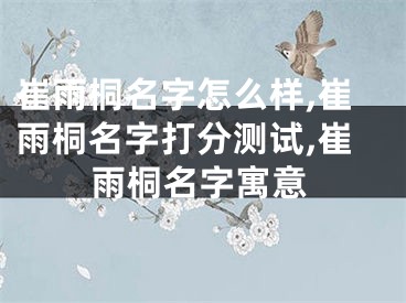 崔雨桐名字怎么样,崔雨桐名字打分测试,崔雨桐名字寓意