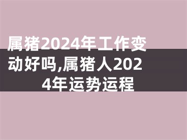 属猪2024年工作变动好吗,属猪人2024年运势运程
