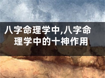 八字命理学中,八字命理学中的十神作用