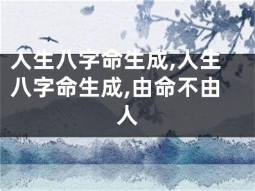 人生八字命生成,人生八字命生成,由命不由人