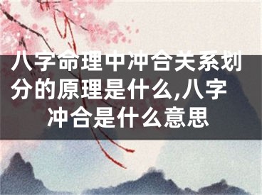 八字命理中冲合关系划分的原理是什么,八字冲合是什么意思