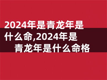 2024年是青龙年是什么命,2024年是青龙年是什么命格