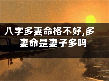 八字多妻命格不好,多妻命是妻子多吗