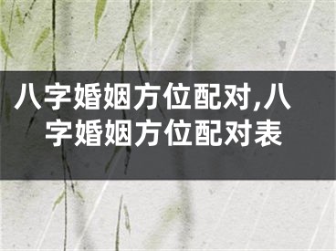 八字婚姻方位配对,八字婚姻方位配对表