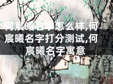何宸曦名字怎么样,何宸曦名字打分测试,何宸曦名字寓意
