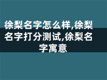 徐梨名字怎么样,徐梨名字打分测试,徐梨名字寓意