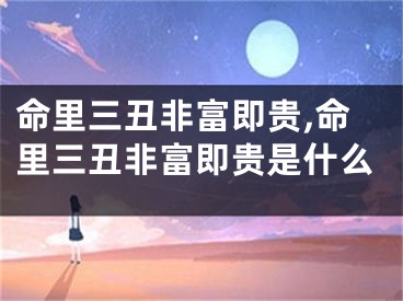 命里三丑非富即贵,命里三丑非富即贵是什么