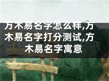 方木易名字怎么样,方木易名字打分测试,方木易名字寓意
