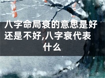 八字命局衰的意思是好还是不好,八字衰代表什么
