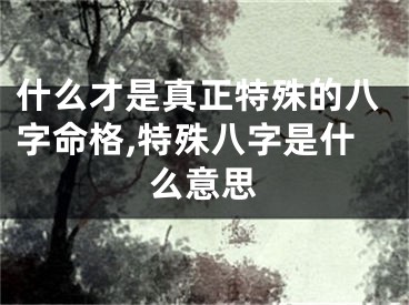 什么才是真正特殊的八字命格,特殊八字是什么意思