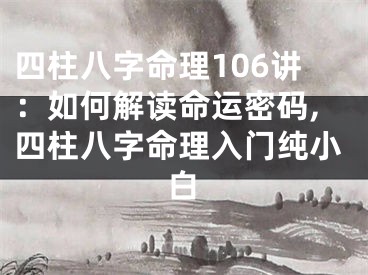 四柱八字命理106讲：如何解读命运密码,四柱八字命理入门纯小白