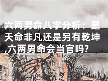 六两男命八字分析：是天命非凡还是另有乾坤,六两男命会当官吗?