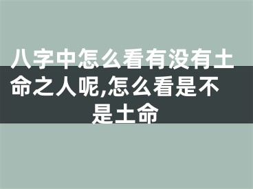 八字中怎么看有没有土命之人呢,怎么看是不是土命
