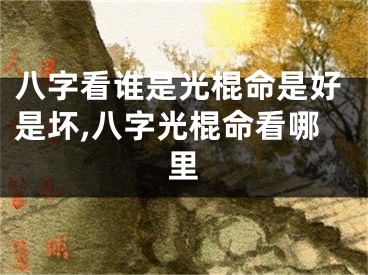 八字看谁是光棍命是好是坏,八字光棍命看哪里