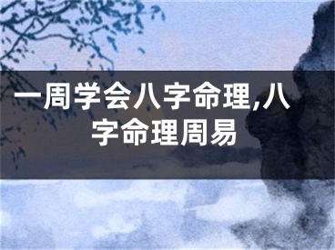 一周学会八字命理,八字命理周易