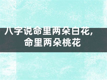 八字说命里两朵白花,命里两朵桃花