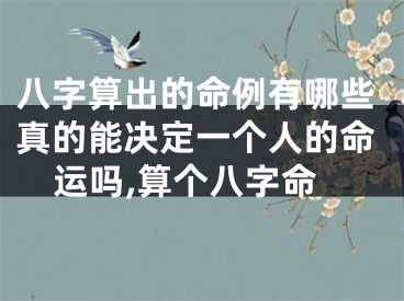 八字算出的命例有哪些真的能决定一个人的命运吗,算个八字命