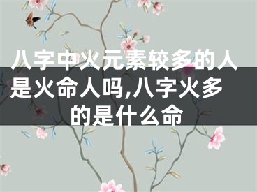 八字中火元素较多的人是火命人吗,八字火多的是什么命