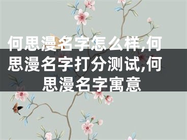 何思漫名字怎么样,何思漫名字打分测试,何思漫名字寓意
