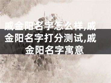 戚金阳名字怎么样,戚金阳名字打分测试,戚金阳名字寓意