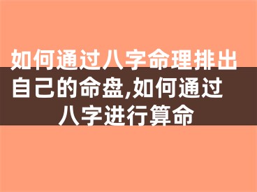 如何通过八字命理排出自己的命盘,如何通过八字进行算命