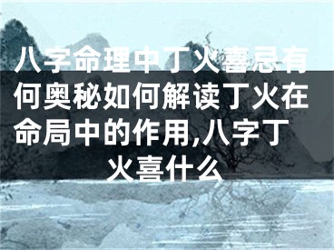 八字命理中丁火喜忌有何奥秘如何解读丁火在命局中的作用,八字丁火喜什么