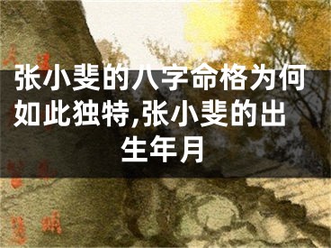 张小斐的八字命格为何如此独特,张小斐的出生年月