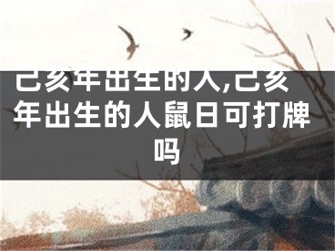 己亥年出生的人,己亥年出生的人鼠日可打牌吗