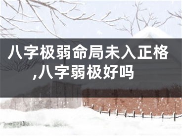 八字极弱命局未入正格,八字弱极好吗
