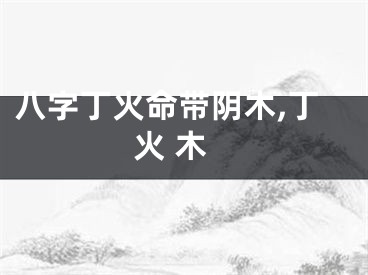 八字丁火命带阴木,丁火 木