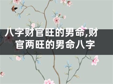 八字财官旺的男命,财官两旺的男命八字