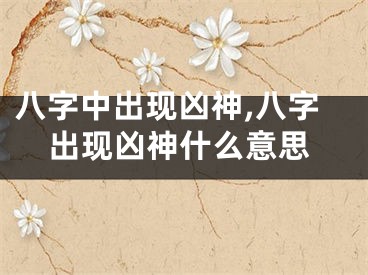 八字中出现凶神,八字出现凶神什么意思