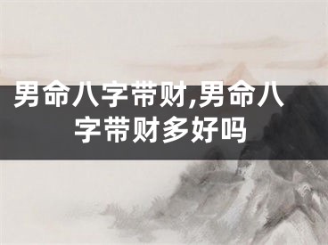男命八字带财,男命八字带财多好吗