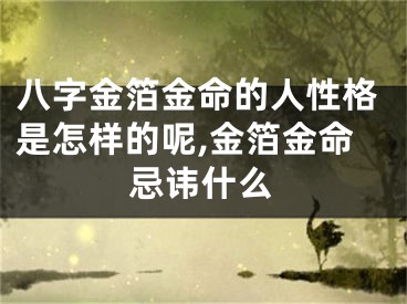 八字金箔金命的人性格是怎样的呢,金箔金命忌讳什么