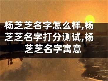 杨芝芝名字怎么样,杨芝芝名字打分测试,杨芝芝名字寓意