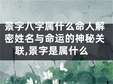 景字八字属什么命人解密姓名与命运的神秘关联,景字是属什么